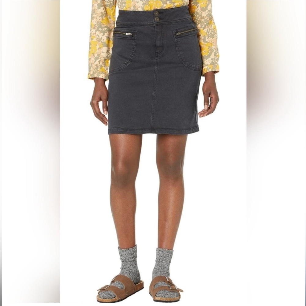 Prana stretch denim onyx black broadway skirt